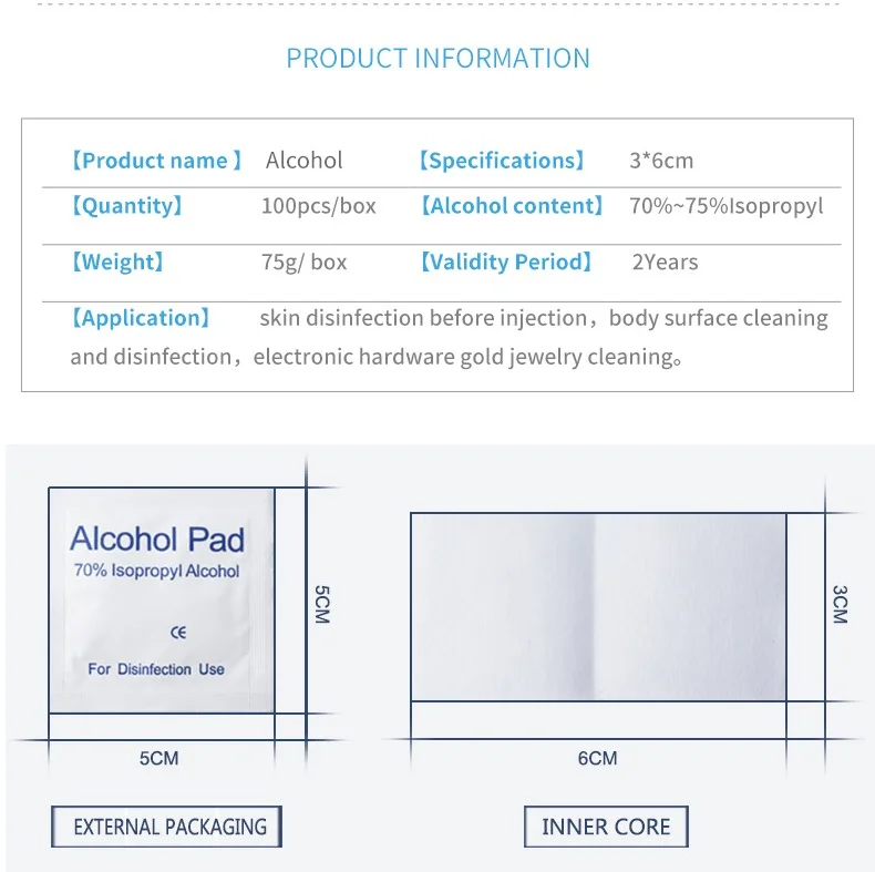 Información de la Almohadilla con Alcohol