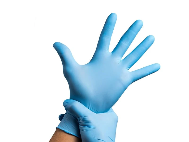 blue nitrile gloves